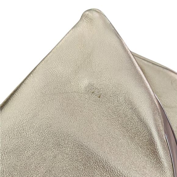 Hobo International Gold Leather Foldover Clutch Purse Handbag - Picture 7 of 10